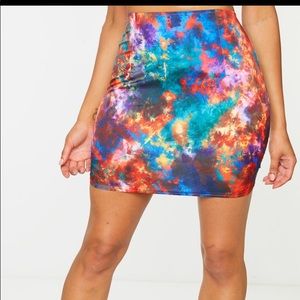 Multicolored tie dye skirt